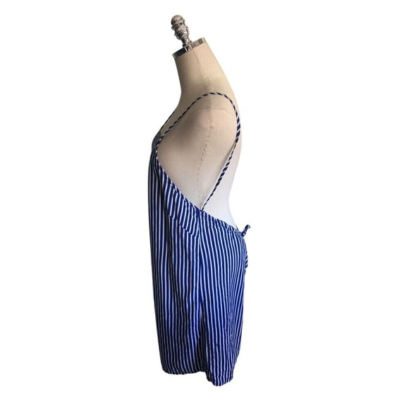 Asos Dress Women's Size 4 Blue White Striped Sleeveless Open Back strappy mini - Picture 3 of 6